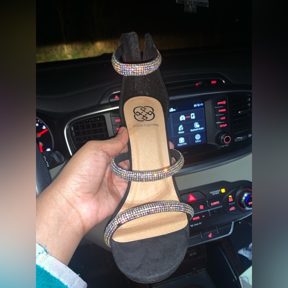 Black Diamond Sandal Heels - Picture 1 of 3